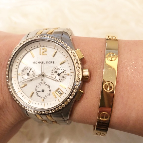 Michael Kors Accessories - Michael Kors Silver & Gold Two Tone Watch